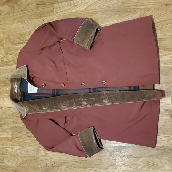 London Fog Jackets & Blazers - London Fog Wool Lined Chore Jacket Barn Jacket VTG Womens 10 Brick Red Corduroy